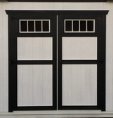 Double Wood Door W/ Transoms